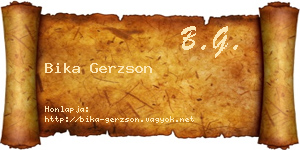 Bika Gerzson névjegykártya